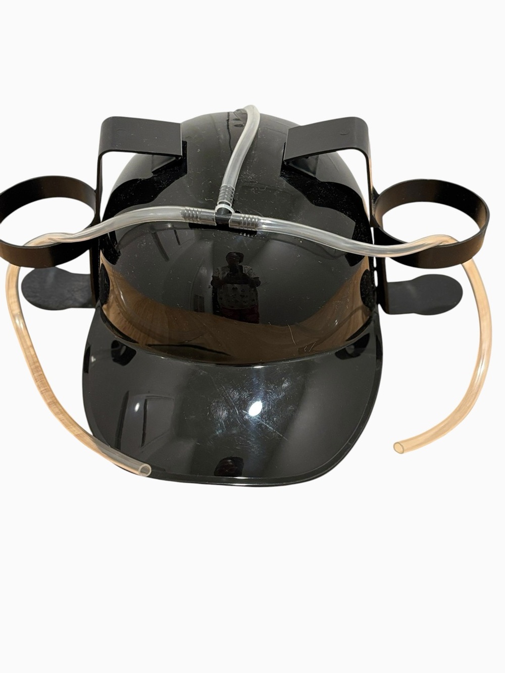 Black Hands-Free Drink Helmet with Dual Holders